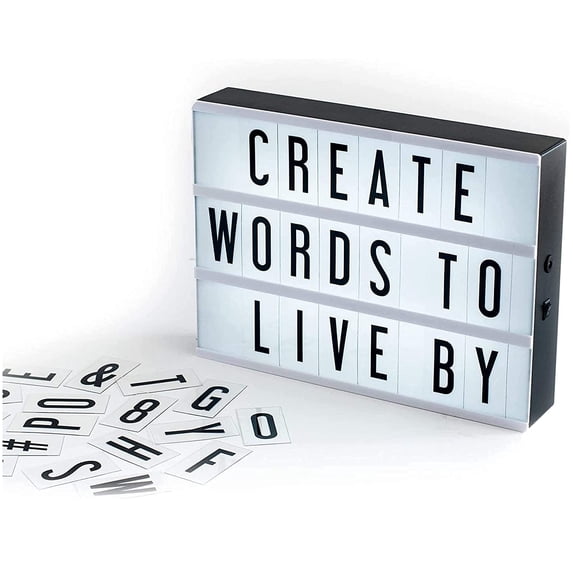 My Cinema Lightbox - Cinema Light Box - 100 Led Light Letters And Numbers - Personalised