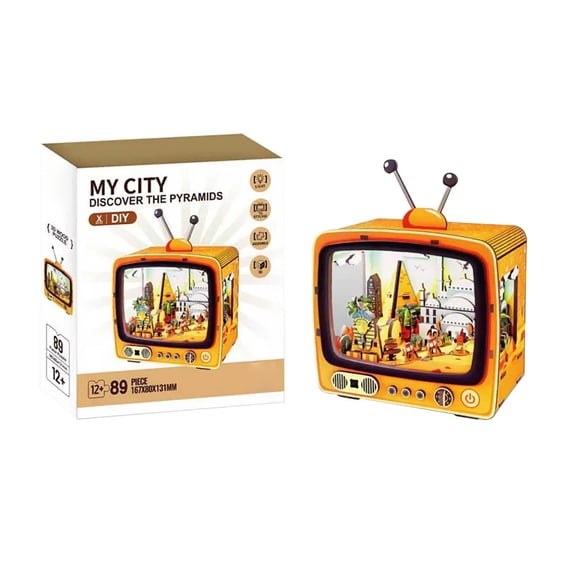 My City Discover the Pyramids 3D Wooden Puzzle, DIY Craft Model Kit for Adults & Kids, Creative Building Set and Unique Home Decor Gift