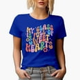 thumbnail image 1 of My Class Is Full of Sweet Hearts, Retro Groovy Wavy Text Art, Teacher Merch Gift, Royal Blue T-Shirt, XL, 1 of 5
