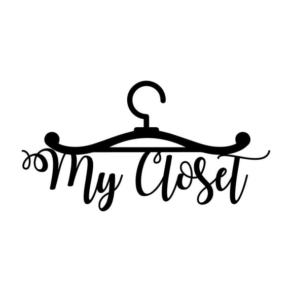 My Closet Closet Sign Quotes Closet Fashion Style Decal Wall Art Sticker Designs Vinyl Stickers For Home House Walls Rooms Windows Bedroom Decoration Size (12x12 inch)