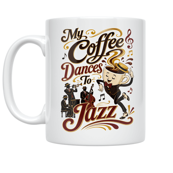 My Coffee Dances To Jazz - Jazz Lover - 11 oz Ceramic Coffee Mug