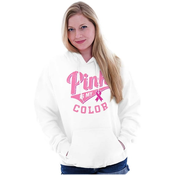 My Color Pink Breast Cancer Awareness Hoodie Sweatshirt Women Brisco Brands L