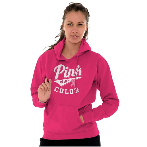 My Color Pink Breast Cancer Awareness Hoodie Sweatshirt Women Brisco Brands S