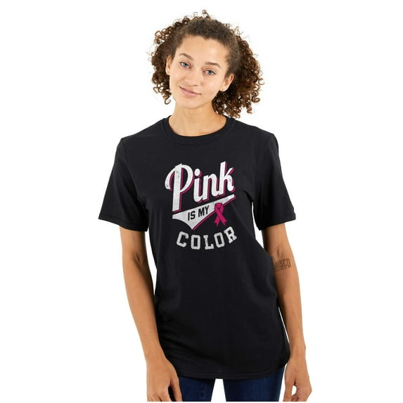 My Color Pink Breast Cancer Awareness Women's Plus Size Graphic Tee Brisco Brands 2X