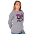 thumbnail image 1 of My Color Pink Breast Cancer Awareness Women's Long Sleeve T Shirt Brisco Brands M, 1 of 6