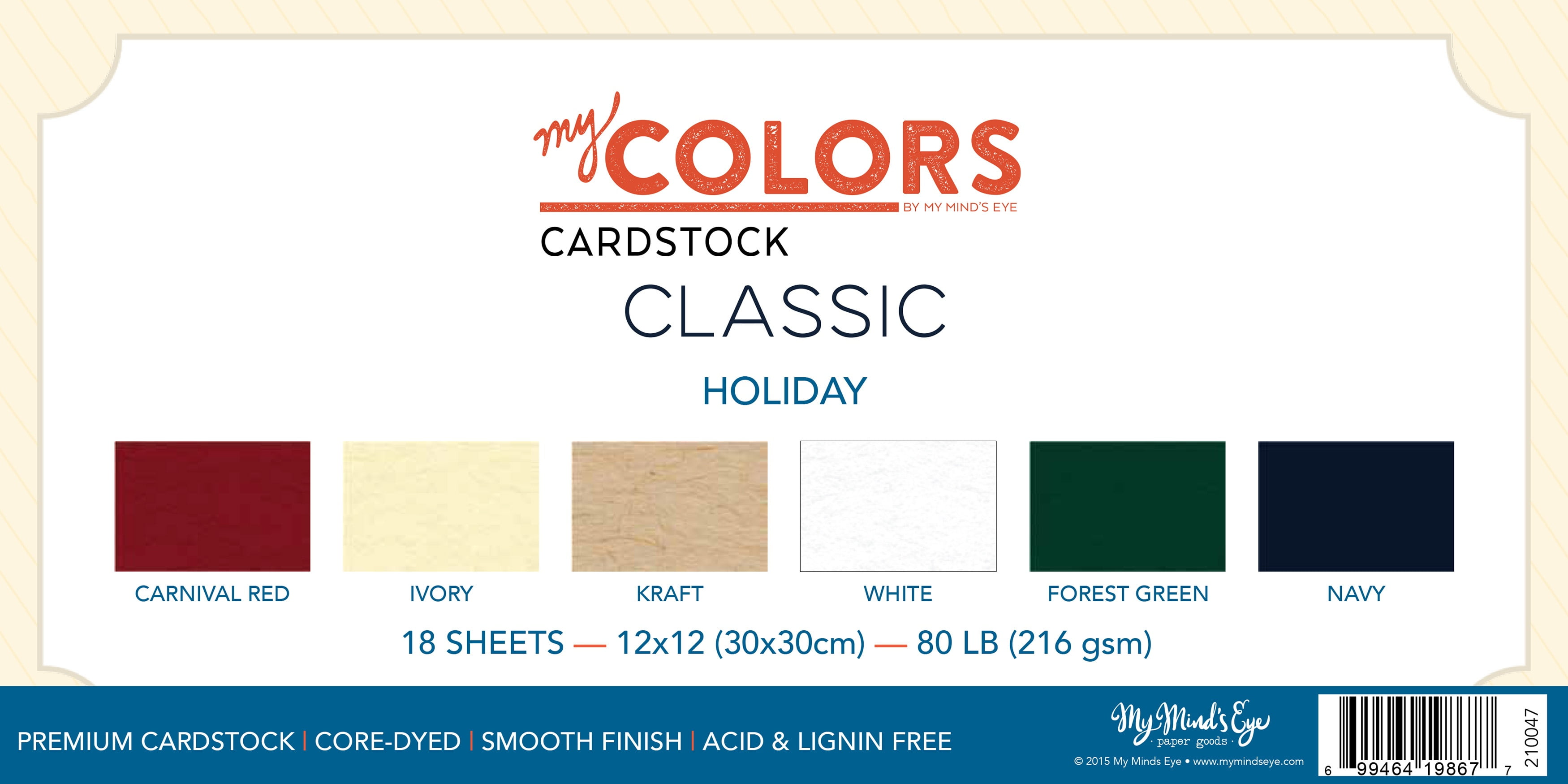 My Colors Classic 80lb Cover Weight Cardstock 12x12 Carnival Red