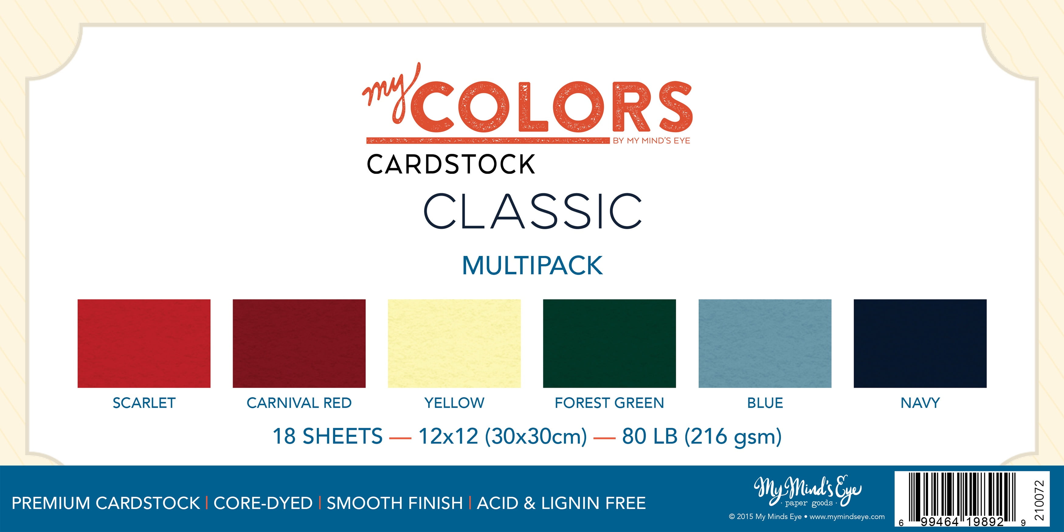 My Colors Classic 80lb Cover Weight Cardstock 12x12 Carnival Red