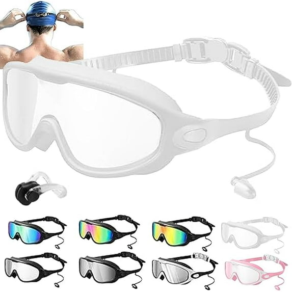 My Cool Summer Clip On Goggles, My Cool Summer Goggles, MycoolSummer Swim Glasses for Men Women Kid, Wide View, Anti-Fog