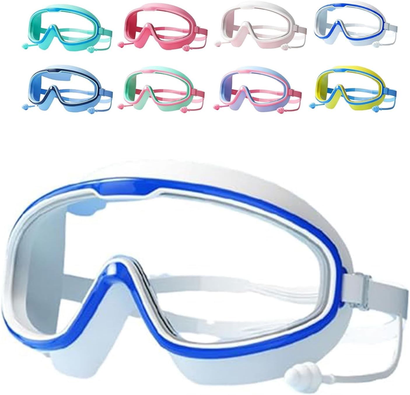 My Cool Summer Clip on Goggles, HD Waterproof and Anti-Fog Swimming Goggles for Ages 2-14