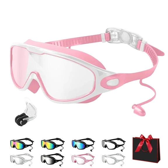 My Cool Summer Goggles, No Leaking 180° Wide View Swim Goggles, Anti Fog&UV Swimming Glasses for Men Women
