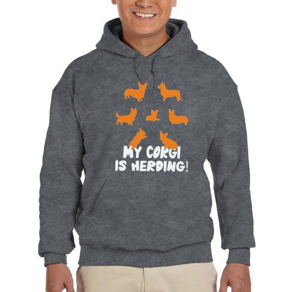 My Corgi Is Herding! Banner Hoodie Men - Men Hoodie, Small