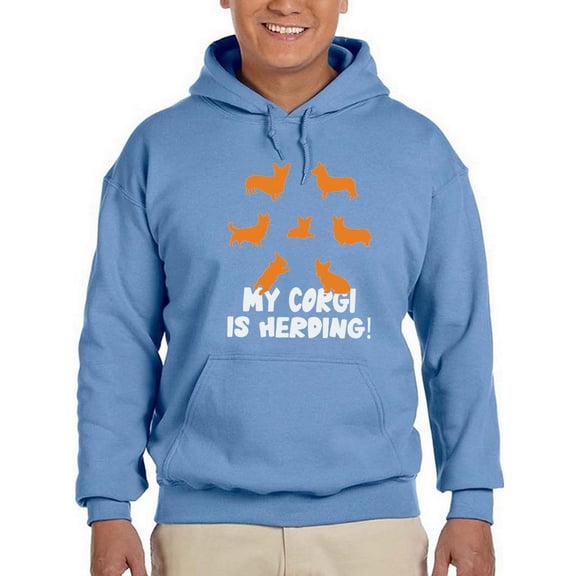 My Corgi Is Herding! Banner Hoodie Men -Image by Shutterstock, Male XX-Large