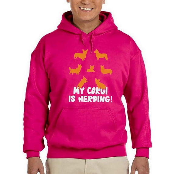 My Corgi Is Herding! Banner Hoodie Men -Image by Shutterstock, Male XX-Large