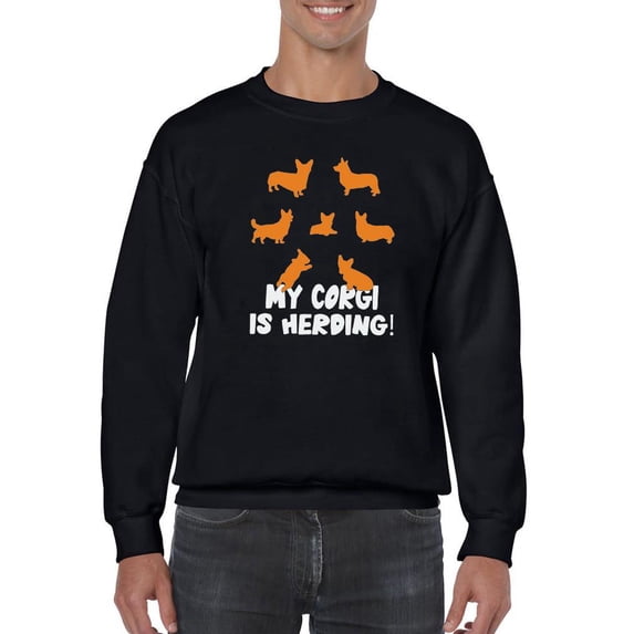 My Corgi Is Herding! Banner Sweatshirt Men -Image by Shutterstock, Male 4X-Large
