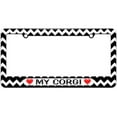 thumbnail image 1 of My Corgi Love with Hearts License Plate Tag Frame, Multiple Colors, 1 of 1