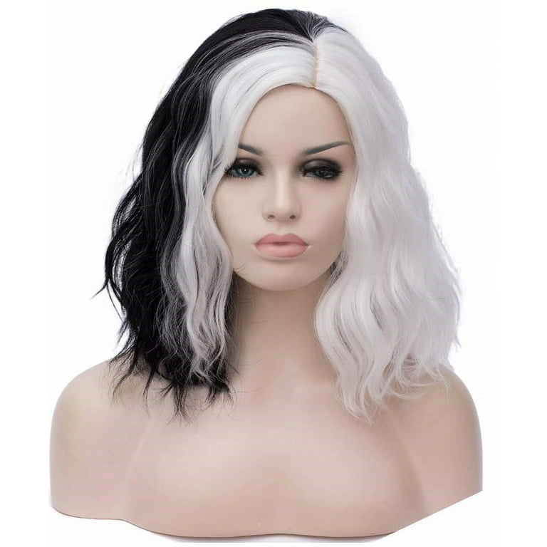 My Costume Wigs Cruella Deville Wig Black and White Good vs Evil
