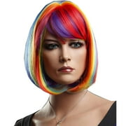 My Costume Wigs Rainbow Bob with Bangs Halloween, Cosplay and Dress Up