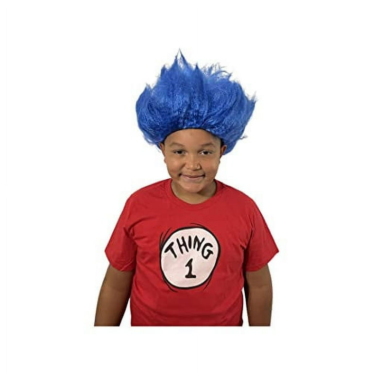 My Costume Wigs Thing 1 and Thing 2 Blue Wig Dr Suess The Cat in the Hat Halloween Cosplay