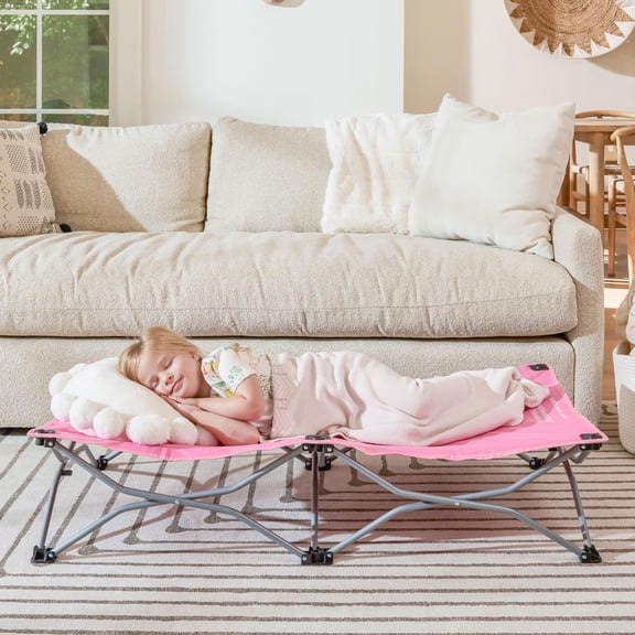 My Cot® Portable Toddler Bed, Foldable Kids Travel Bed & Camping Cot, Lightweight Sleeping Cot for Toddlers, Indoor/Outdoor, 46.5” x 24” x 9.5”, Gray