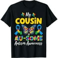 thumbnail image 1 of My Cousin Is Au-some Autism Awareness ribbon Puzzle Support T-Shirt, 1 of 4