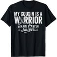 thumbnail image 1 of My Cousin is a Warrior Grey Ribbon Brain Cancer Awareness T-Shirt, 1 of 4