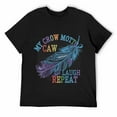 thumbnail image 1 of My Crow Motto Caw Laugh Repeat Autism Kids For Mom Dad T-Shirt, 1 of 5