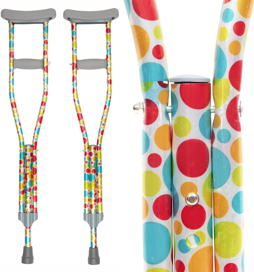 My Crutches Youth Junior Crutches for Kids w Adjustable Handgrip and