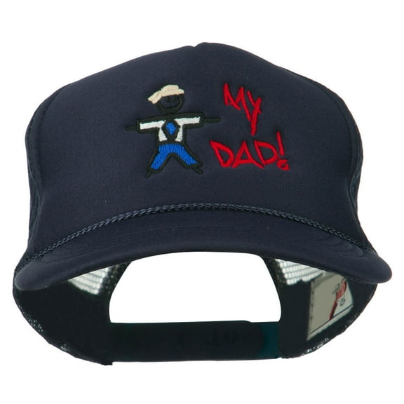 My Dad Embroidered Youth Foam Golf Mesh Cap - Navy OSFM