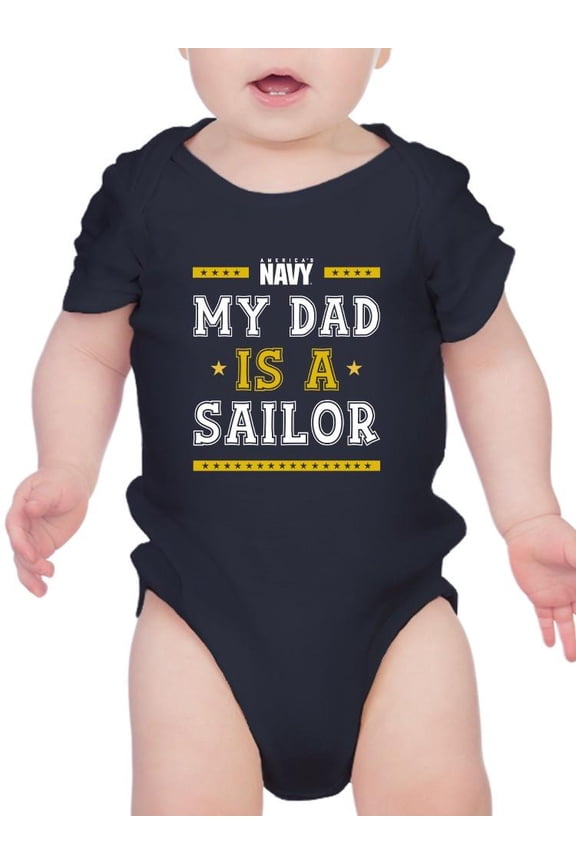 My Dad Is A Sailor Bodysuit Infant -Navy Designs, 12 Months