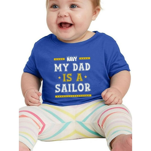 My Dad Is A Sailor T-Shirt Infant -Navy Designs,  24 Months