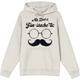 thumbnail image 1 of My Dad Is Fan-Tache-Tic Dad Jokes for Father's Day Adult Sand Long Sleeve Hoodie-Large, 1 of 6