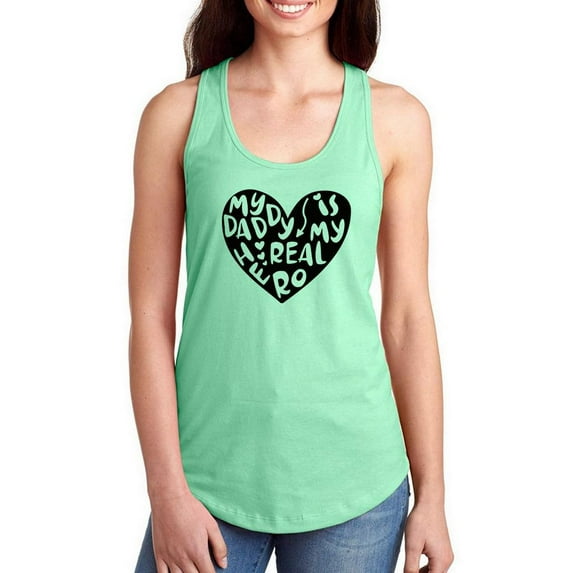 My Dad Is My Real Hero Racerback Tank Women -Image by Shutterstock, Female x-Large