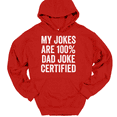 thumbnail image 1 of My Dad Jokes Are Certified Hooded Sweatshirt Hoodie Funny Fathers Day Gift - Red, 4XL, 1 of 1