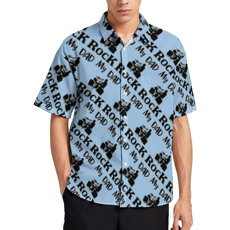 My Dad Rock Men s Shirt Button Down Short Sleeve Hawaiian Shirts