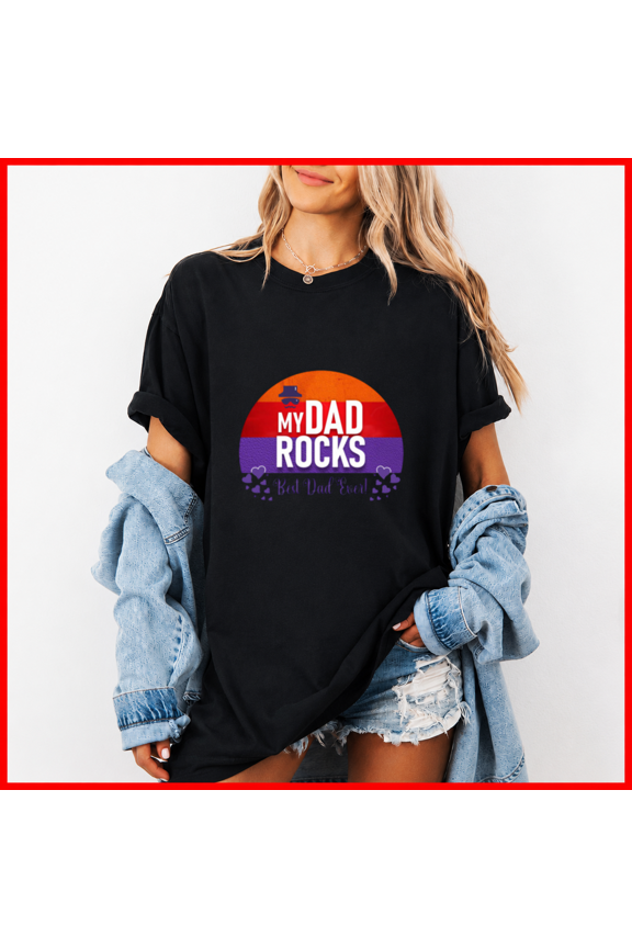 My Dad Rocks Musical Instrument Guitar Player Gift Unisex T-Shirt, up to size 5XL