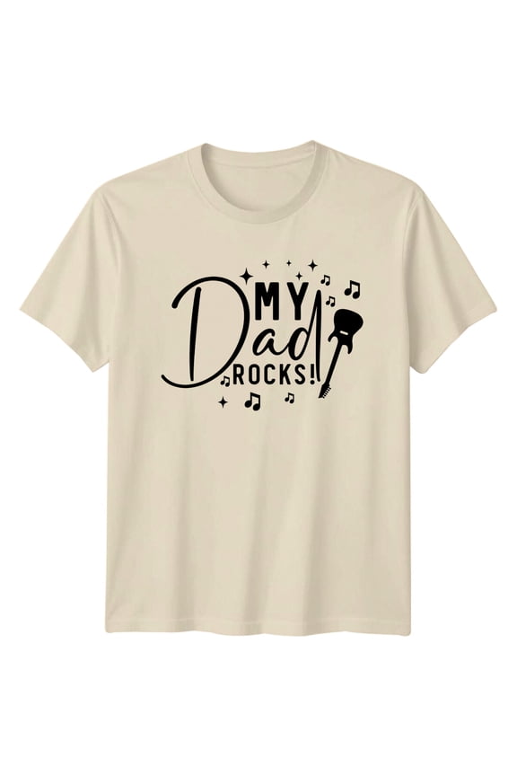 My Dad Rocks T-Shirt Guitar Father'S Day Music Loving Papa Tee All Size S-5XL