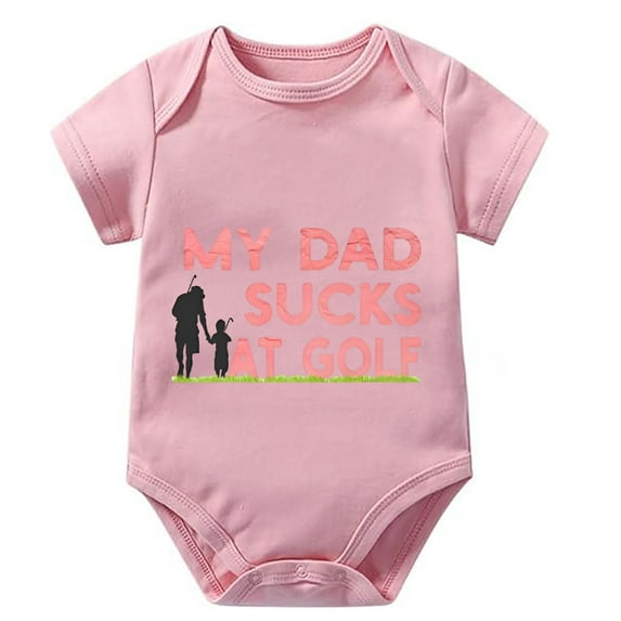 My Dad Sucks At Golf Newborn Boho Girl Outfits Short Sleeve Cute Newborn Boy Clothes White Boy Outfits