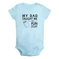 thumbnail image 1 of My Dad Taught Me Fun Stuff Funny Rompers For Babies, Newborn Baby Unisex Bodysuits, Infant Jumpsuits, Toddler 0-24 Months Kids One-Piece Oufits (Blue, 18-24 Months), 1 of 4