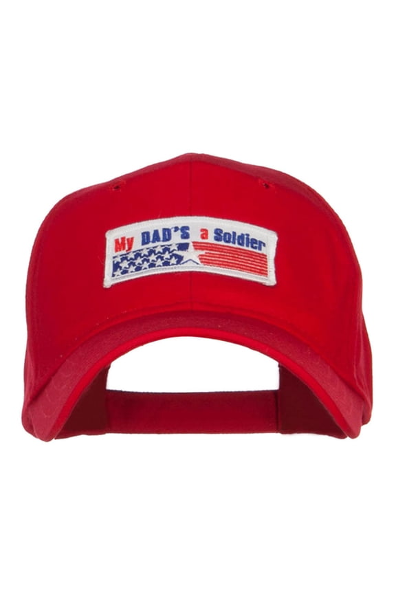 My Dad's a Soldier Patched Cotton Cap - Red OSFM