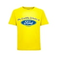 thumbnail image 1 of My Daddy Drives a Ford Cars and Trucks Toddler Crew Graphic T-Shirt, Yellow, 3T, 1 of 3