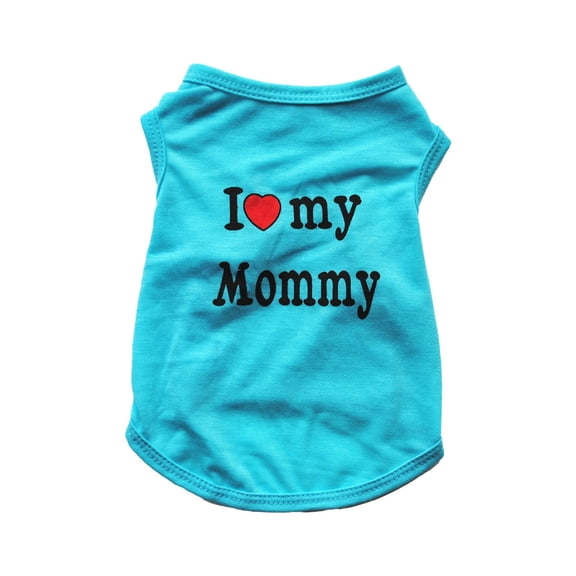 My Daddy Mommy Small Dog Puppy Pet Cotton Clothes Sleeveless Vest Grey Pet Clothes Happy Day!