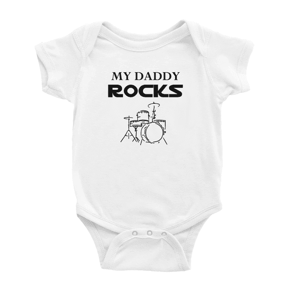 My Daddy Rocks Drums Cute Baby Clothing Bodysuits Unisex