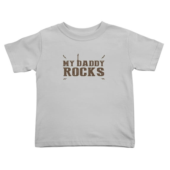My Daddy Rocks Funny Toddler T Shirts for Boys Girls (Gray, 4T)