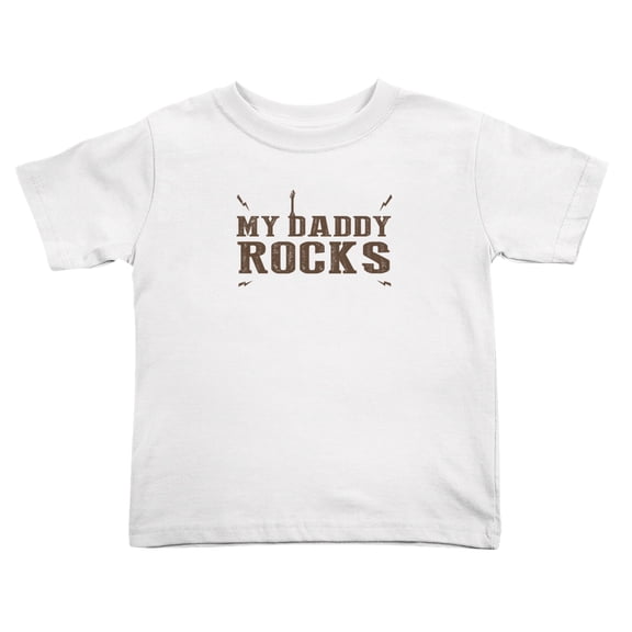 My Daddy Rocks Funny Toddler T Shirts for Boys Girls (White, Youth S)
