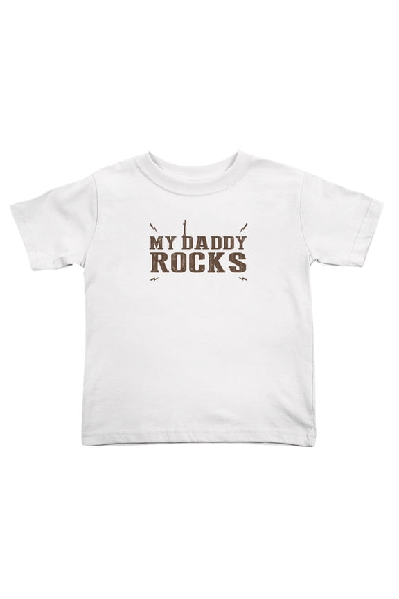 My Daddy Rocks Funny Toddler T Shirts for Boys Girls (White, Youth S)
