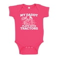 thumbnail image 1 of My Daddy Still Plays With Tractors Baby Bodysuit One Piece NB Cyber Pink, 1 of 3