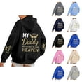 thumbnail image 1 of My Daddy Watches Over Me From Heaven Hoodies for Women Memorial Hoodie Graphic Hooded Sweatshirt Pullover with Pockets, 1 of 6