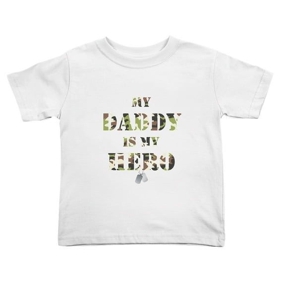 My Daddy is My Hero Funny Toddler T-Shirts for Boys Girls (White, Youth S)