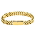 thumbnail image 1 of My Daily Styles Men's Stainless Stainless Steel Chain Braided Square Reversible Bracelet, 9 Inch, Multiple Finishes (Yellow), 1 of 1