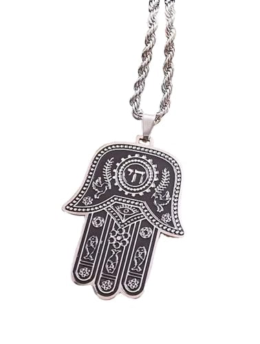 Hamsa Rope Chain My Daily Styles Stainless Steel Chai Jewish Good Luck Hamsa Hand ...